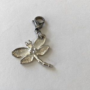 NEW Sterling Silver Dragonfly pendant or zipper pull with clasp.